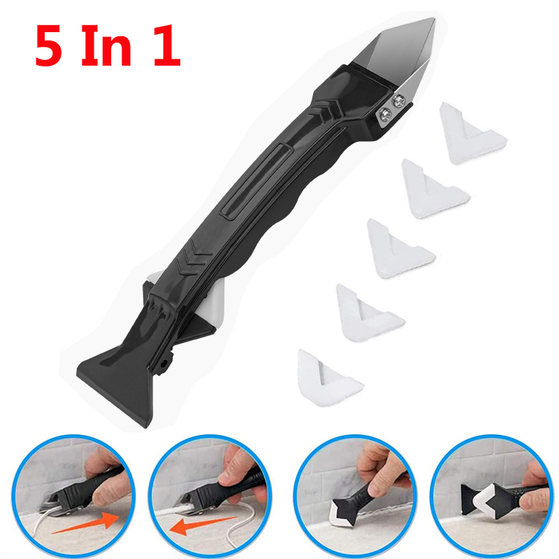 Grout Saw Removal - 5 in1 シリコンリムーバーシーラントスムーズスクレーパーコーキングフィニッシャーグラウトキットツール床モールド除去ハンドツールセットアクセサリー 2022