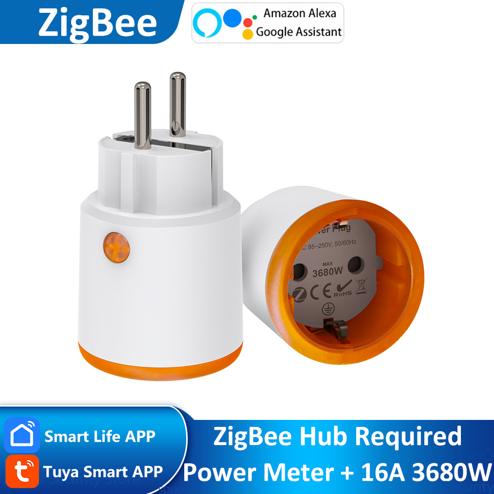 Home Improvement Outlet - Zigbee-インテリジェントホームパワーモニタリングプラグ,Alexa, Google, Home Assistant,Smartthings Hub, 16A,
