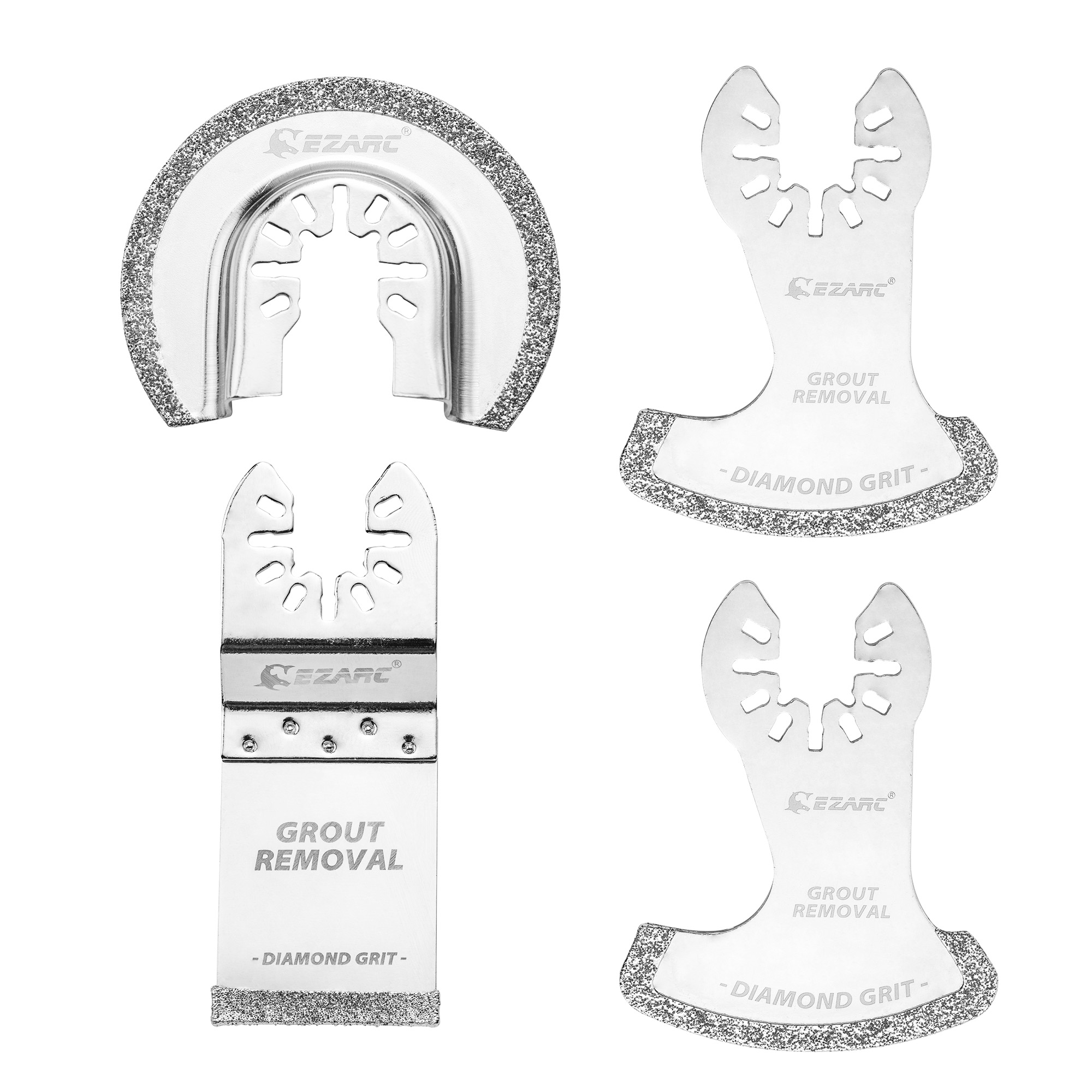 Grout Saw Removal - EZARC グラウト除去用ソーブレードセット、4個入りダイヤモンド振動マルチツールブレード、精密かつきれいな切断に