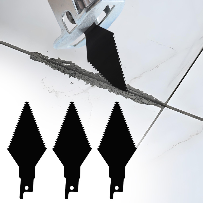 Grout Saw Removal - グラウトリムーバーツール 3 個高炭素鋼両刃カッターブレードレシプロソー用グラウト除去またはタイルジョイントのクリーニング