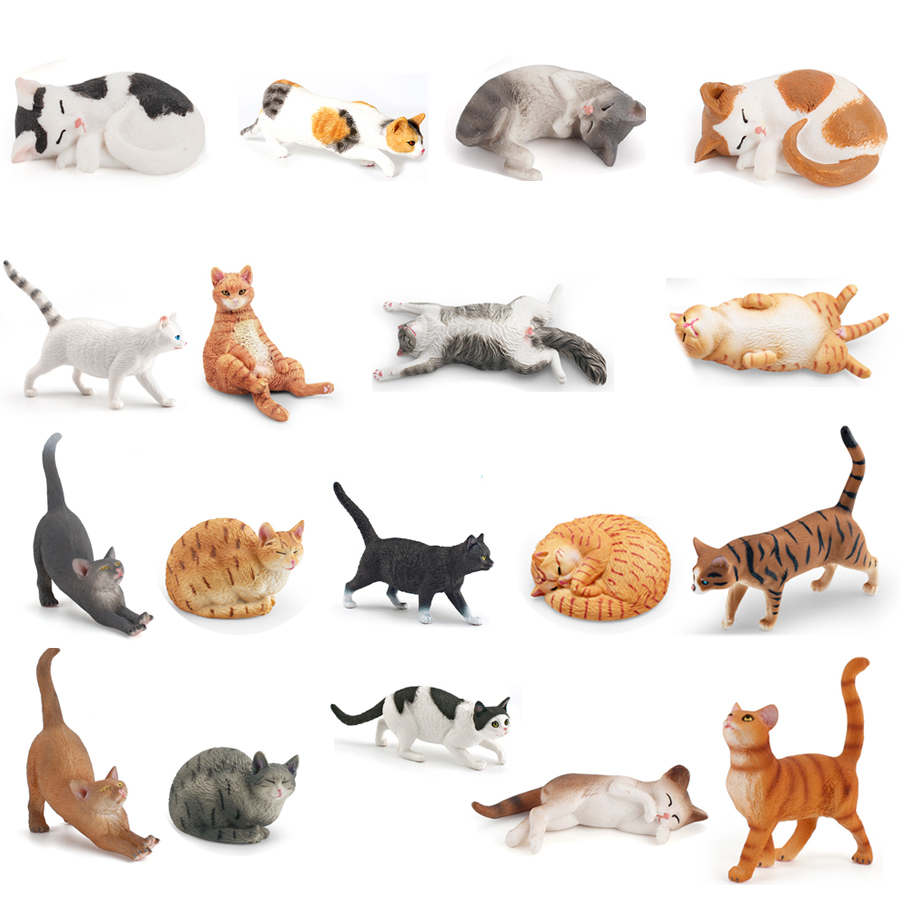 Home Improvement Kids - リアルなかわいい子猫怠惰な牧歌的な猫ワイヤーヘア猫モデルフィギュア家の装飾クリエイティブデスクトップ装飾コレクション子供のおもちゃ