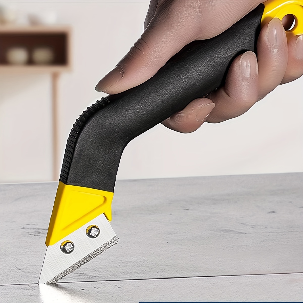 Grout Saw Removal - タイルグラウトソー グラウト除去ツール、角度付きデザインのグラウトハンドソー、タイルの清掃や塗料の除去用の10枚のダイヤモンド表面刃付き