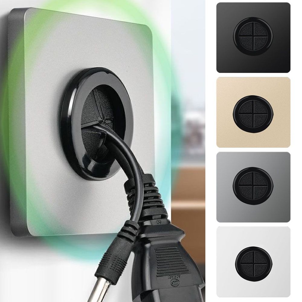 Home Improvement Outlet - 1 個ホームセンター用ゴムパッド付きアウトレット穴付き 86 タイプ装飾カバー壁ブランクパネルケーブルカバーケーブルパネル