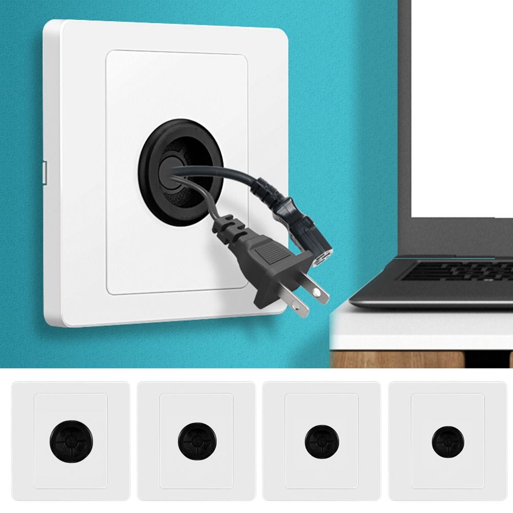 Home Improvement Outlet - ゴムパッド付き壁面空白パネル、コンセント穴付き86型ケーブルカバー、装飾カバー、ホームインテリア