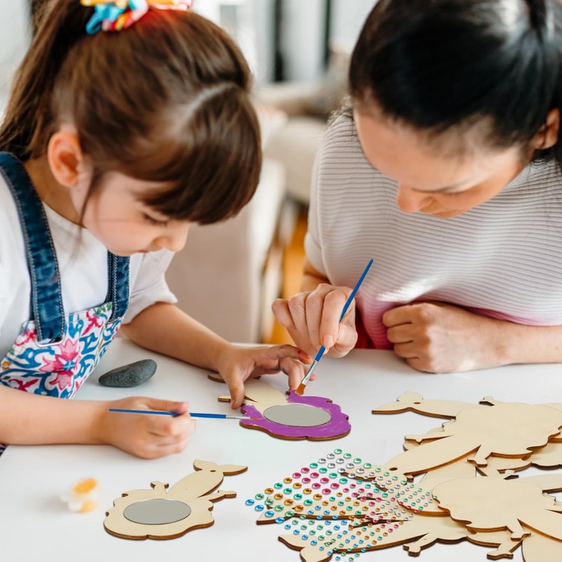 手作りの丸い木製の人魚の鏡,12個,愛の鏡,子供のためのDI - Home Improvement Kids のレビューと価格