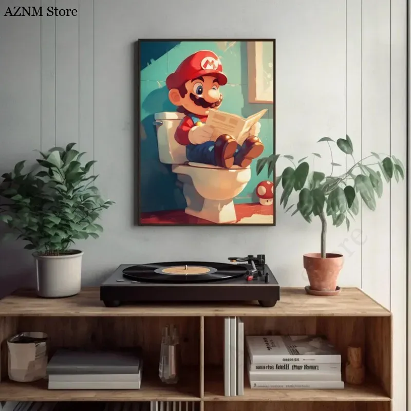 面白いバスルーム漫画ビデオゲームポスターかわいいアニメーショ - Home Improvement Kids のレビューと価格