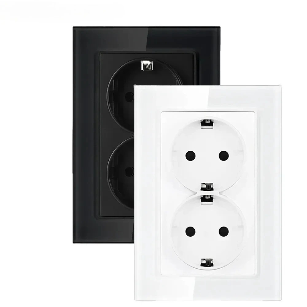 フランス製 16A 220V ダブル電気壁コンセント ガラス - Home Improvement Outlet のレビューと価格