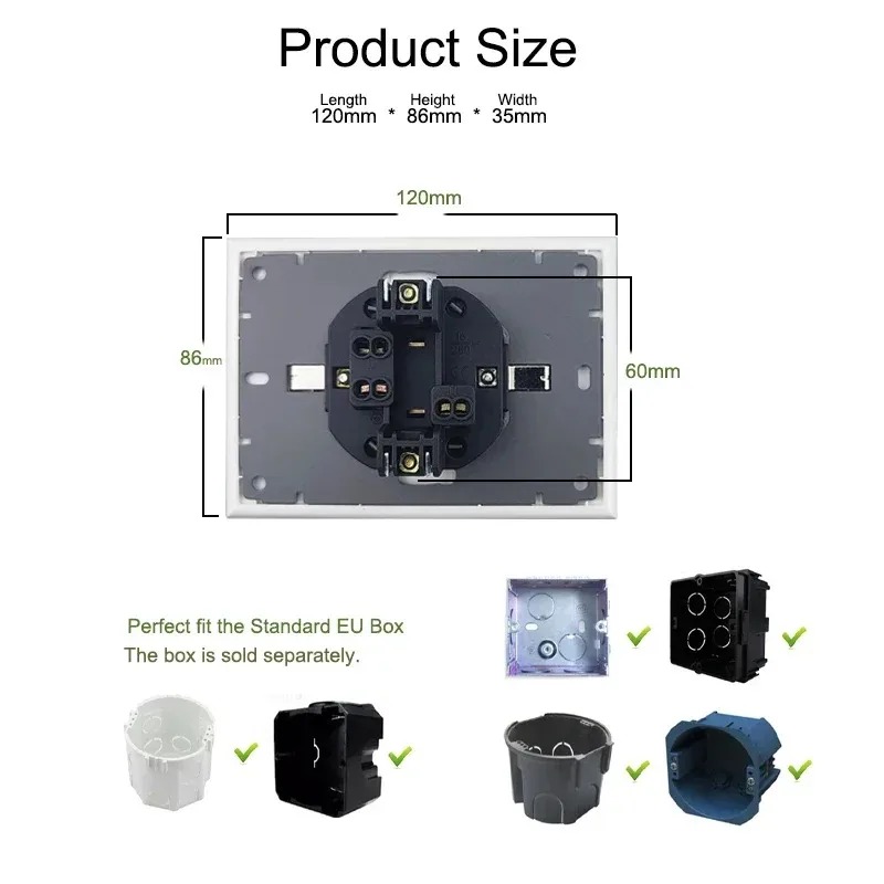フランス製 16A 220V ダブル電気壁コンセント ガラス - Home Improvement Outlet のレビューと価格