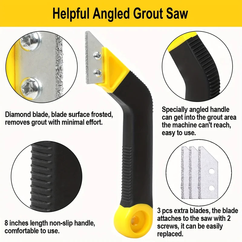 タイルグラウトソー グラウト除去ツール、角度付きデザインのグ - Grout Saw Removal のレビューと価格