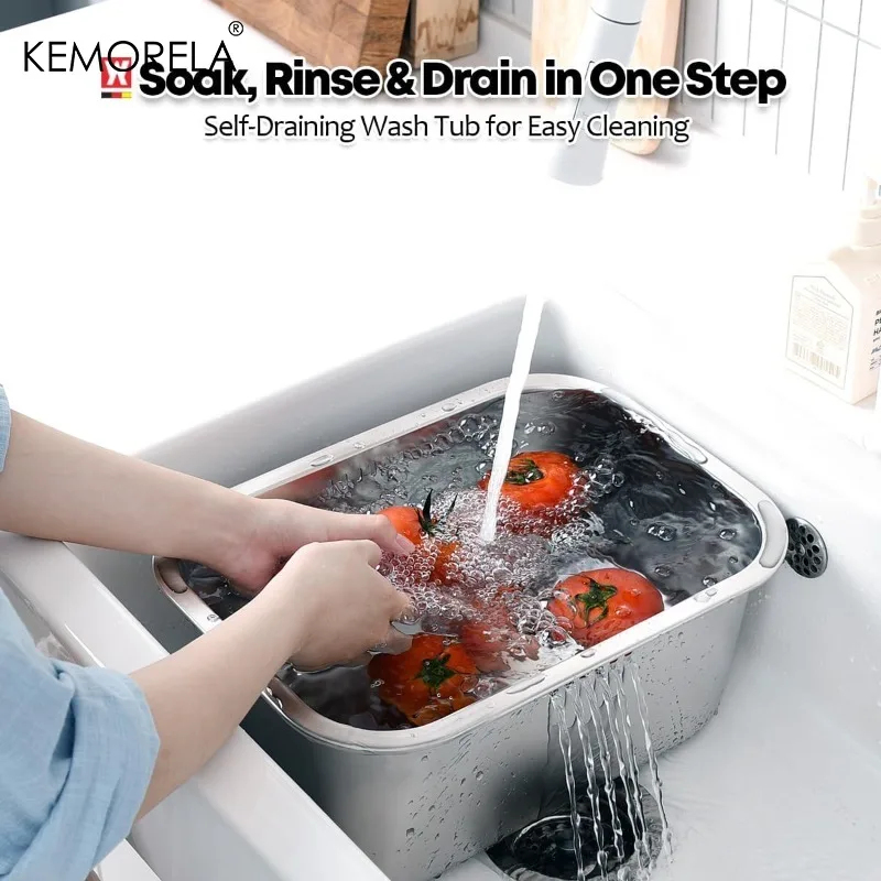 10L ポータブルステンレス鋼洗浄ボウル大型多目的食器桶野菜 - Home Improvement K&B Construction のレビューと価格