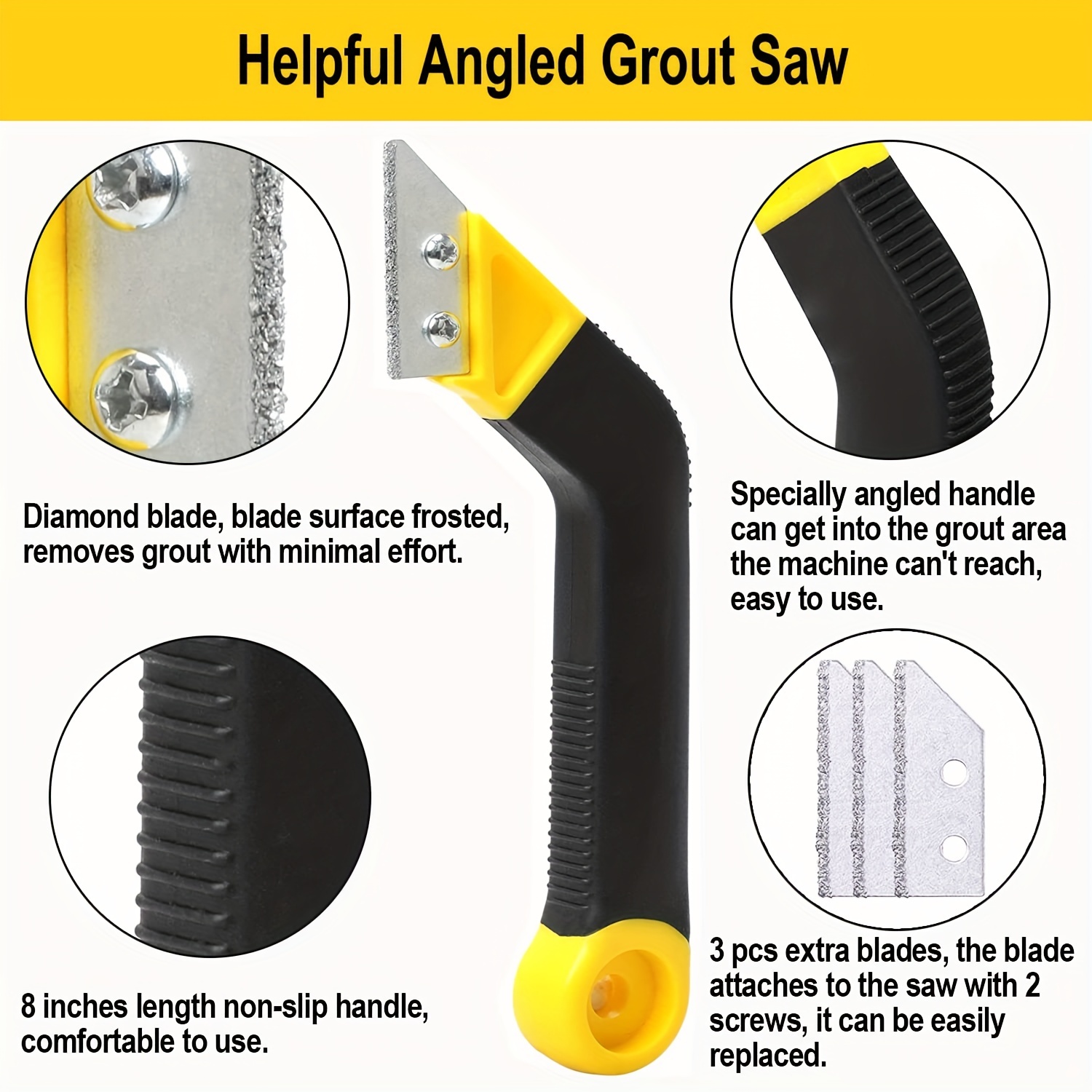 タイルグラウトソー グラウト除去ツール、角度付きデザインのグ - Grout Saw Removal のレビューと価格