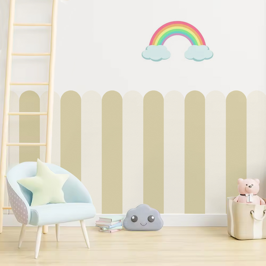 マルチカラー縦ストライプアーク壁紙保育園子供壁アートキッズル - Home Improvement Kids のレビューと価格