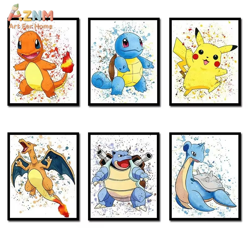 1PC、アニメポケモンキャンバス絵画フシギダネポスターとプリ - Home Improvement Kids のレビューと価格